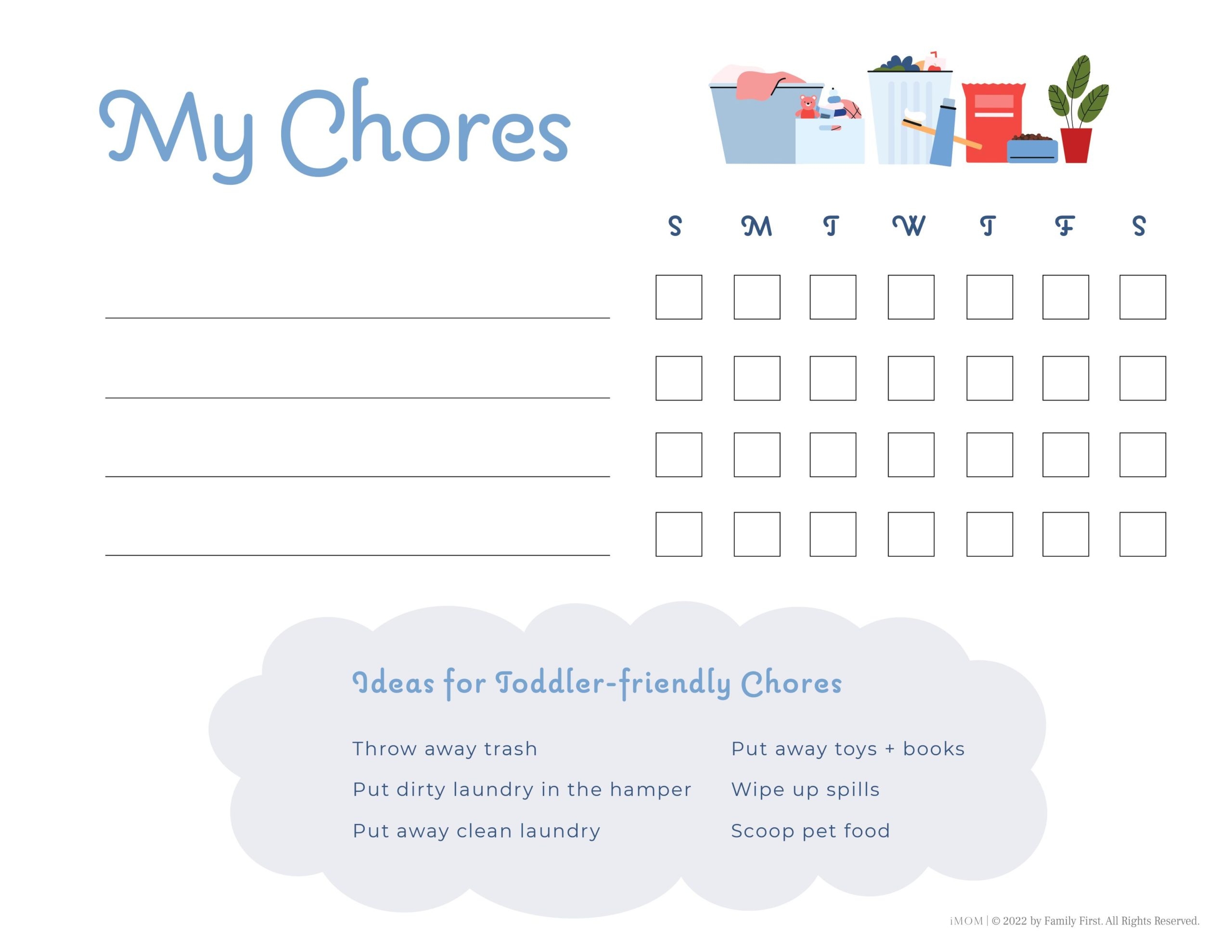 Editable Chore Chart For Kids Printable Kids Daily Weekly Responsibility Chart Kids Chore List Kids Daily Routine Checklist PDF Etsy Denmark