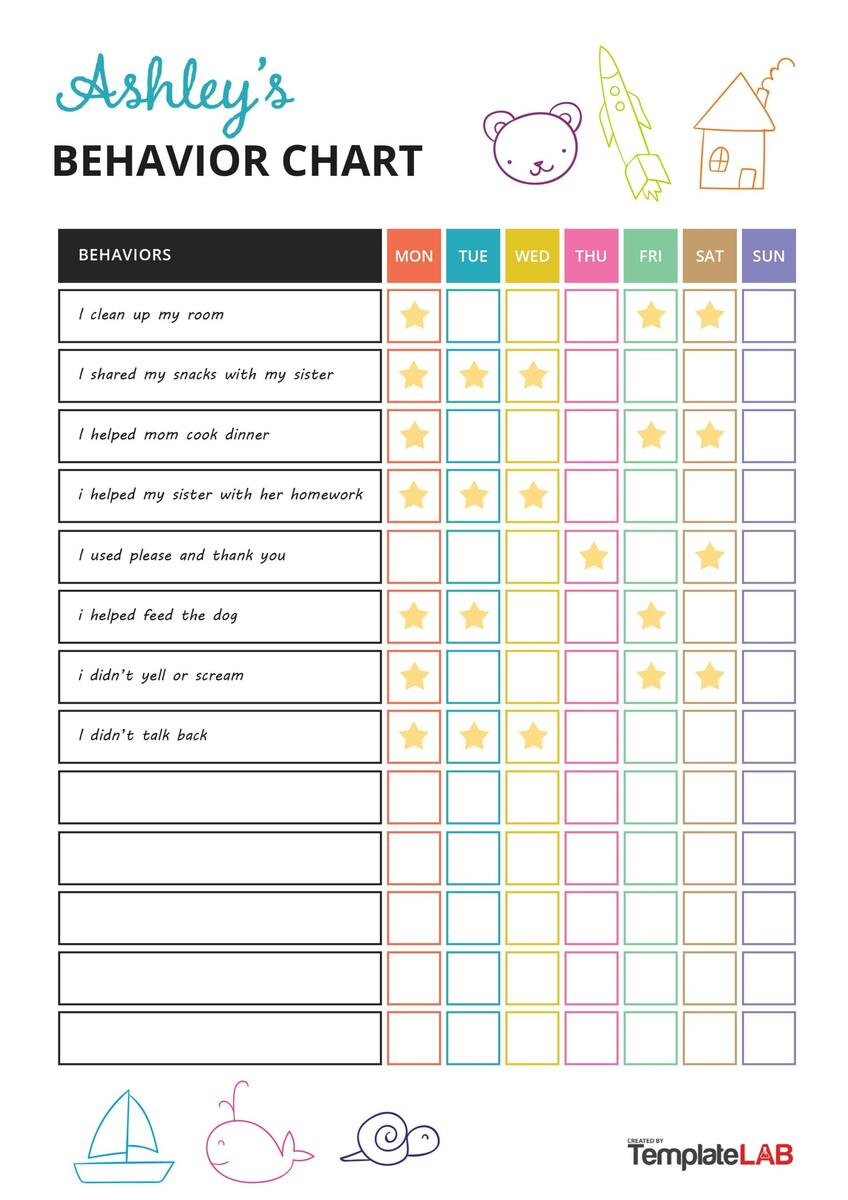 6 Behavior Chart Templates PDF DOC