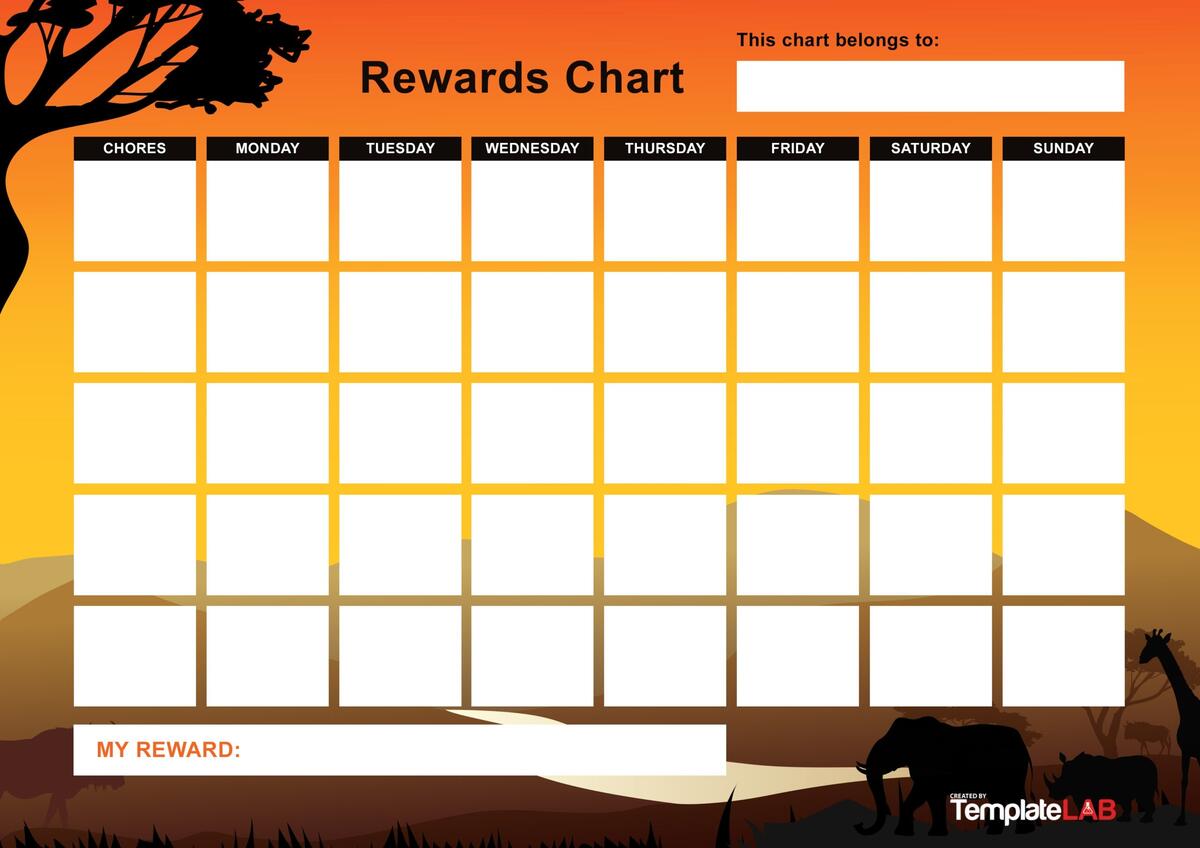 22 Printable Reward Charts For Kids PDF Excel Word