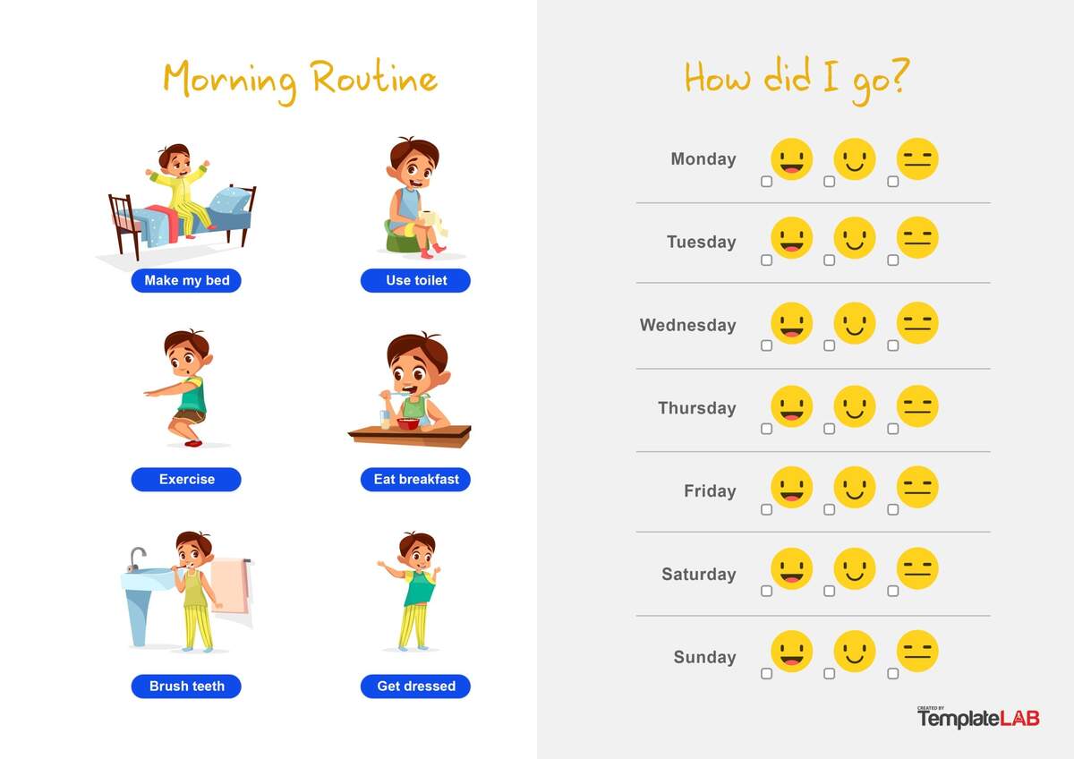 Kids Morning Bedtime Checklist Printable Chore Chart Kid Routine Chart Kid Printable Instant Download Etsy