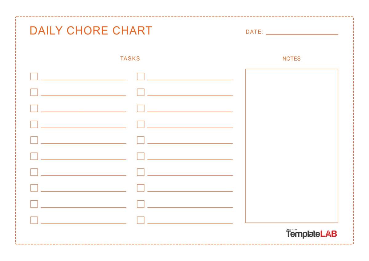 23 FREE Chore Chart Templates For Kids TemplateLab