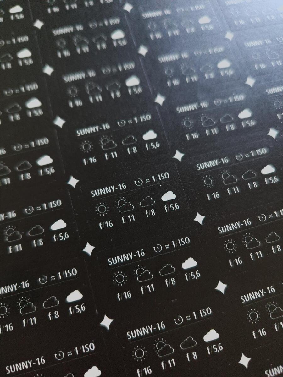 5 Pack Cheat Sheet Stickers For Analog Photography Beginners Sunny 16 Rule Etsy UK
