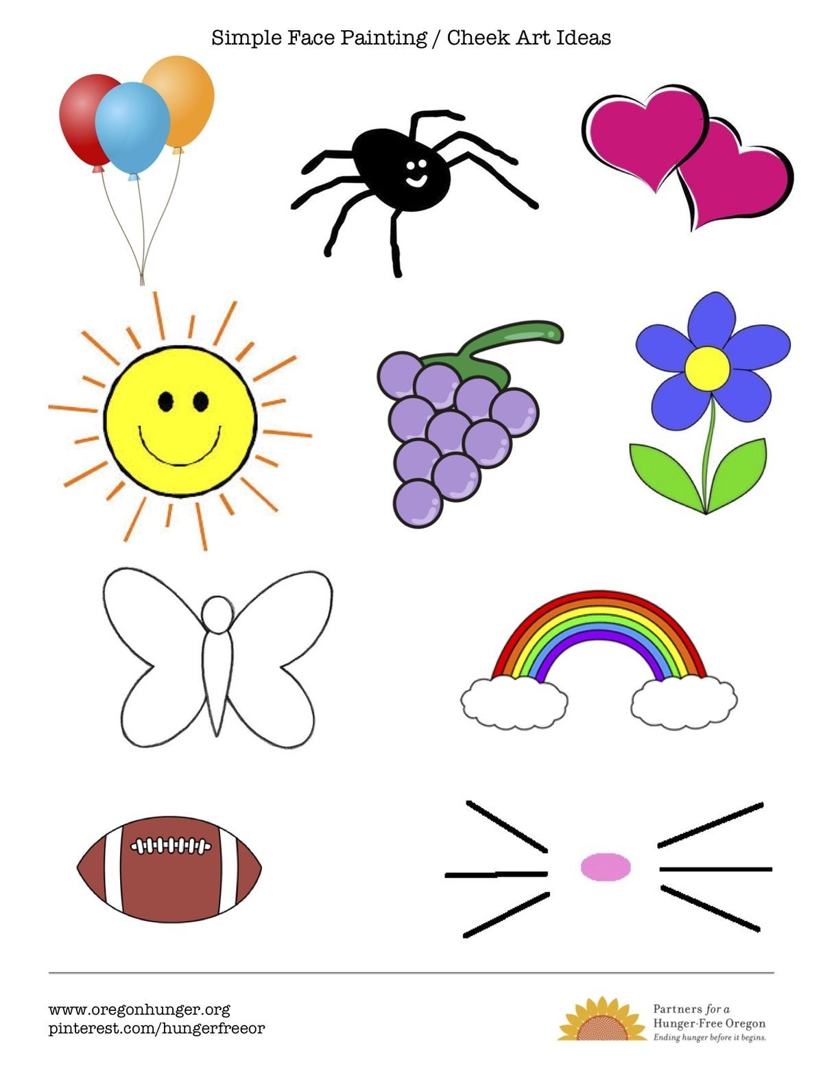 Beginner Face Painting Ideas For Kids Printable PDF My Silly Squirts
