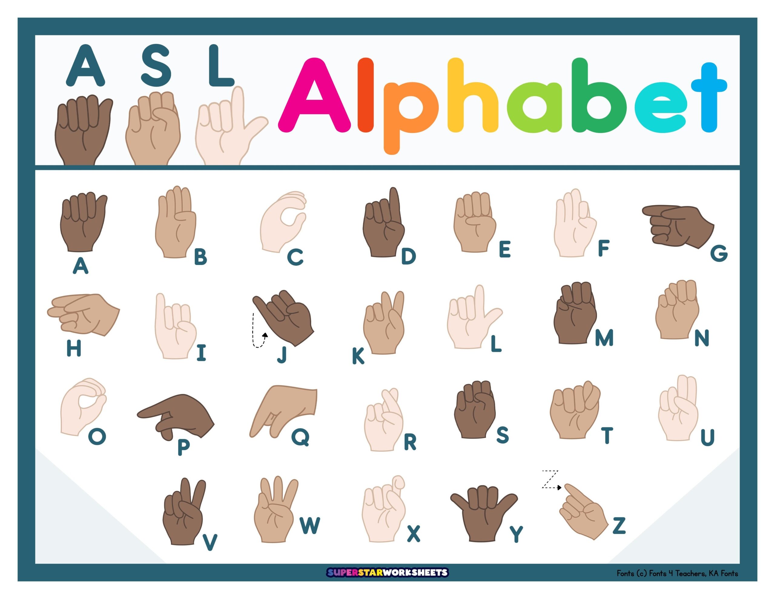Printable Sign Language Letters Printable Party Favors