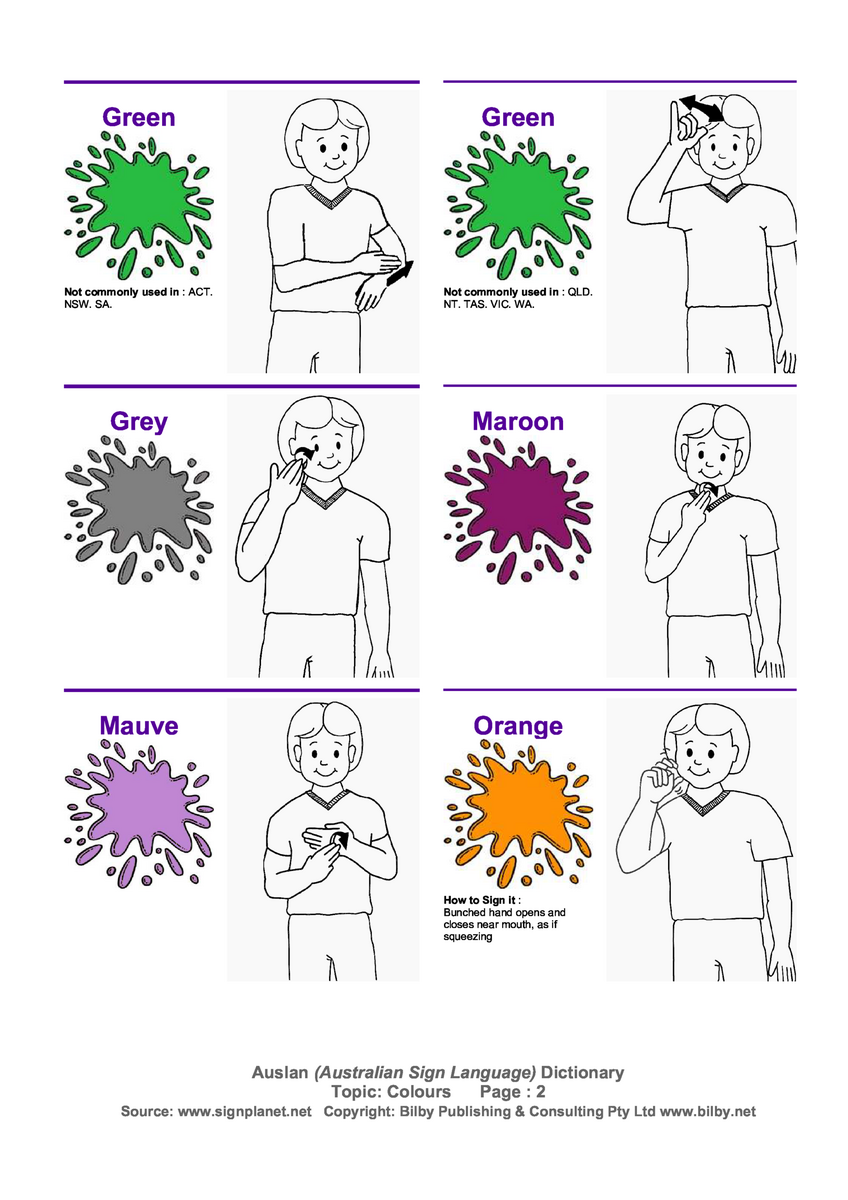 Baby Sign Language Color Chart Gratis Baby Sign Language Color Chart Gratis