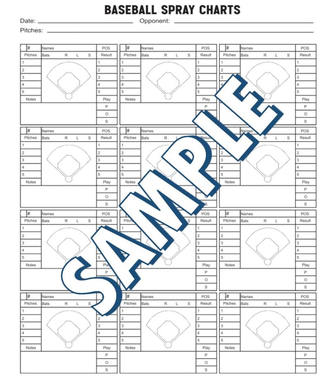Baseball Spray Chart Etsy