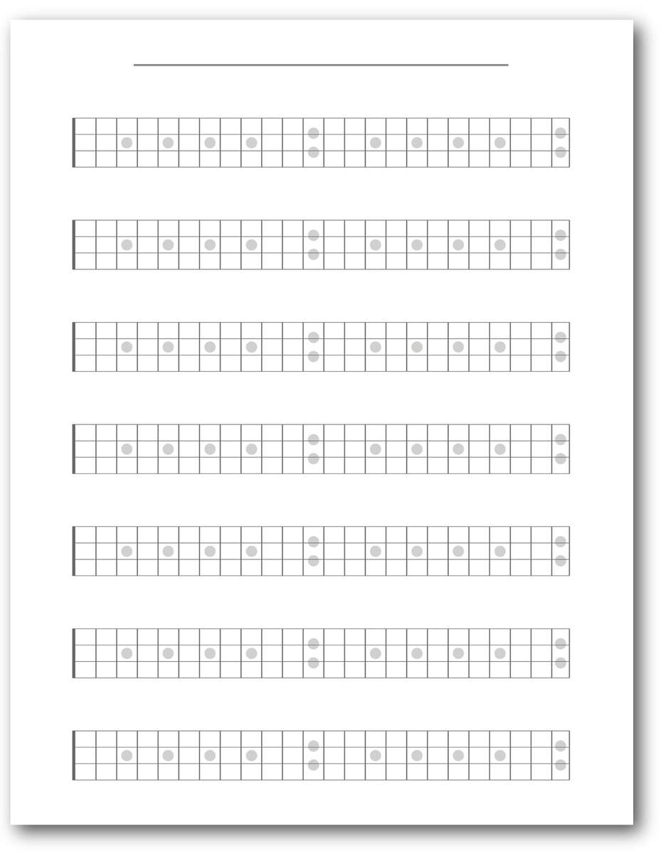 Blank Fretboard Diagrams For 4 String Bass Guitar Printable Blank Bass Charts Bass Guitar Tab Printable Bass Chord Chart Bass Fretboard Etsy