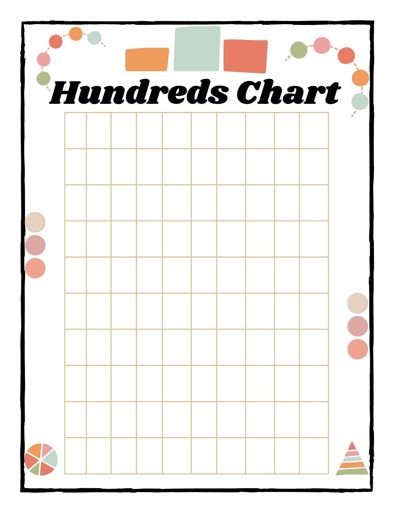 Blank Hundreds Chart Math Digital Printable Etsy Blank Hundreds Chart Math Digital Printable Etsy