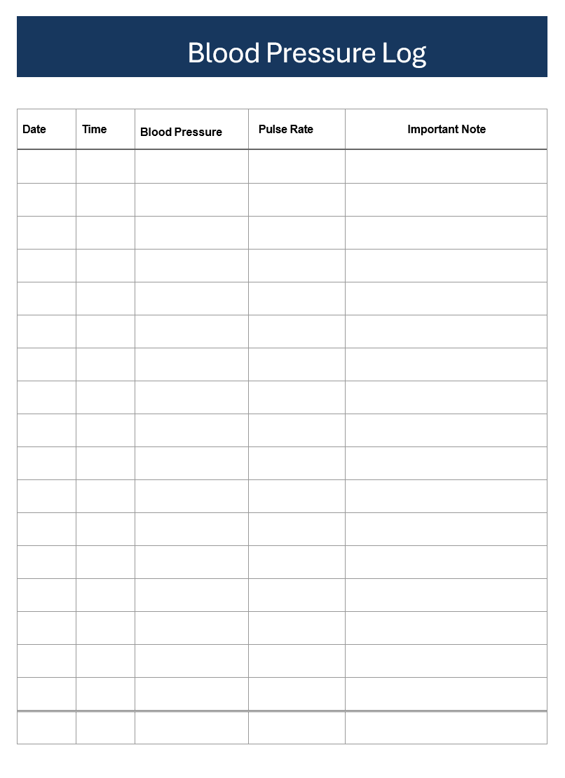 Blood Pressure Chart Printable Instant Download Medical Tracker Editable Blood Pressure Tracker BP Tracker Blood Pressure Log Etsy