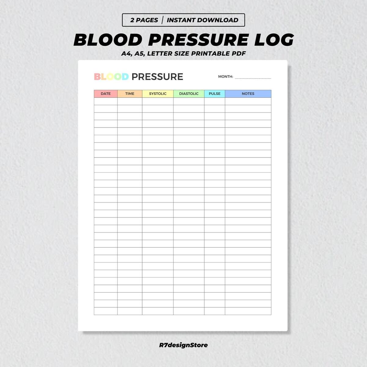 Blood Pressure Trackers World Of Printables