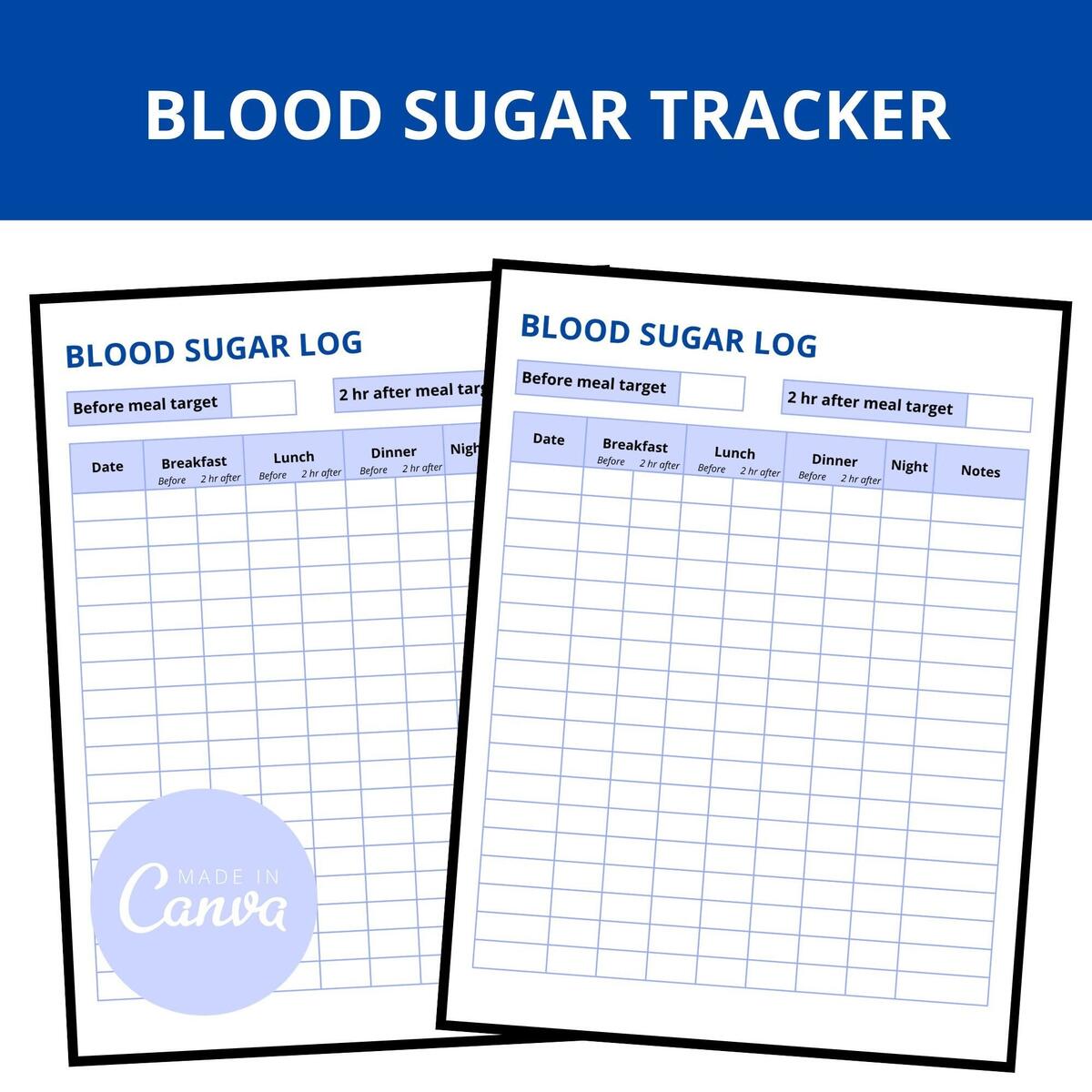 Blood Sugar Chart Etsy