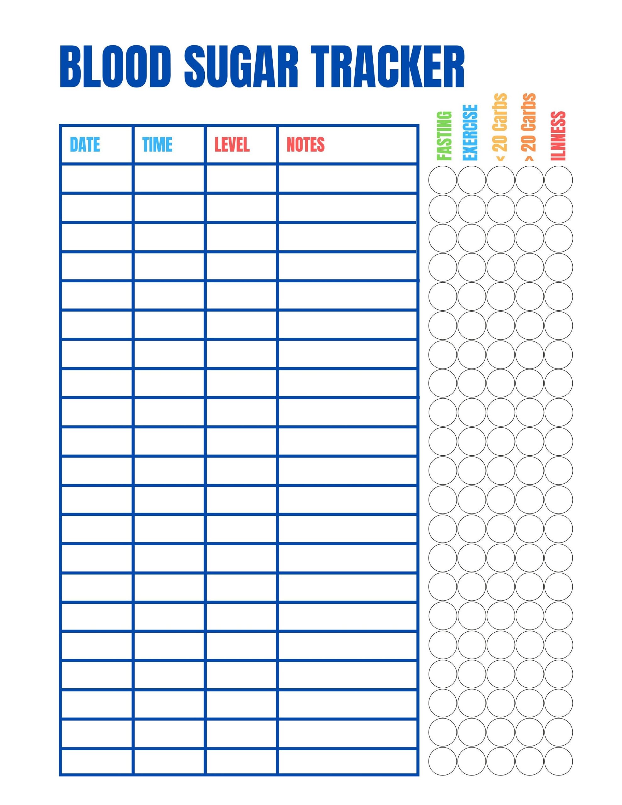 Blood Sugar Log Blood Sugar Chart Health Tracker Medical Tracker Etsy