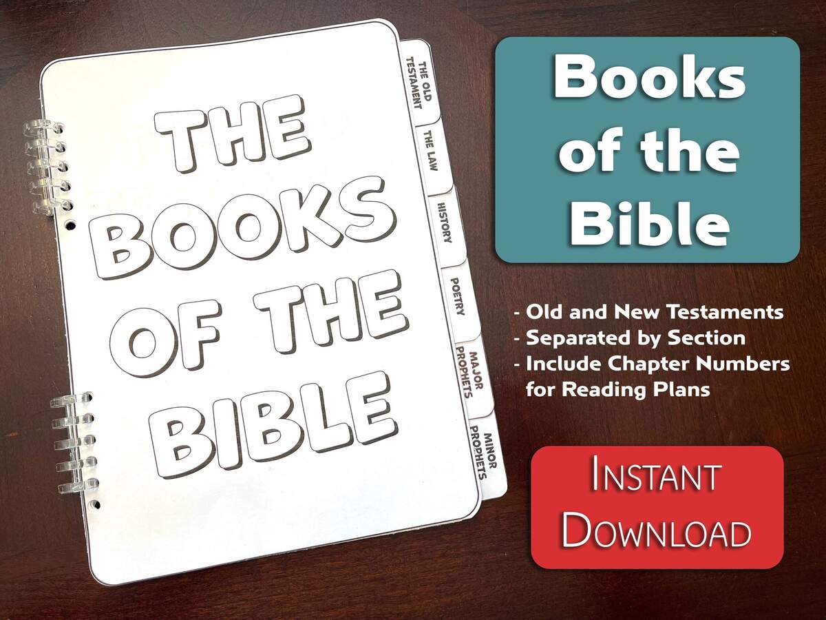 Books Of The Bible Flip Book Sunday School Printable Digital Download Etsy