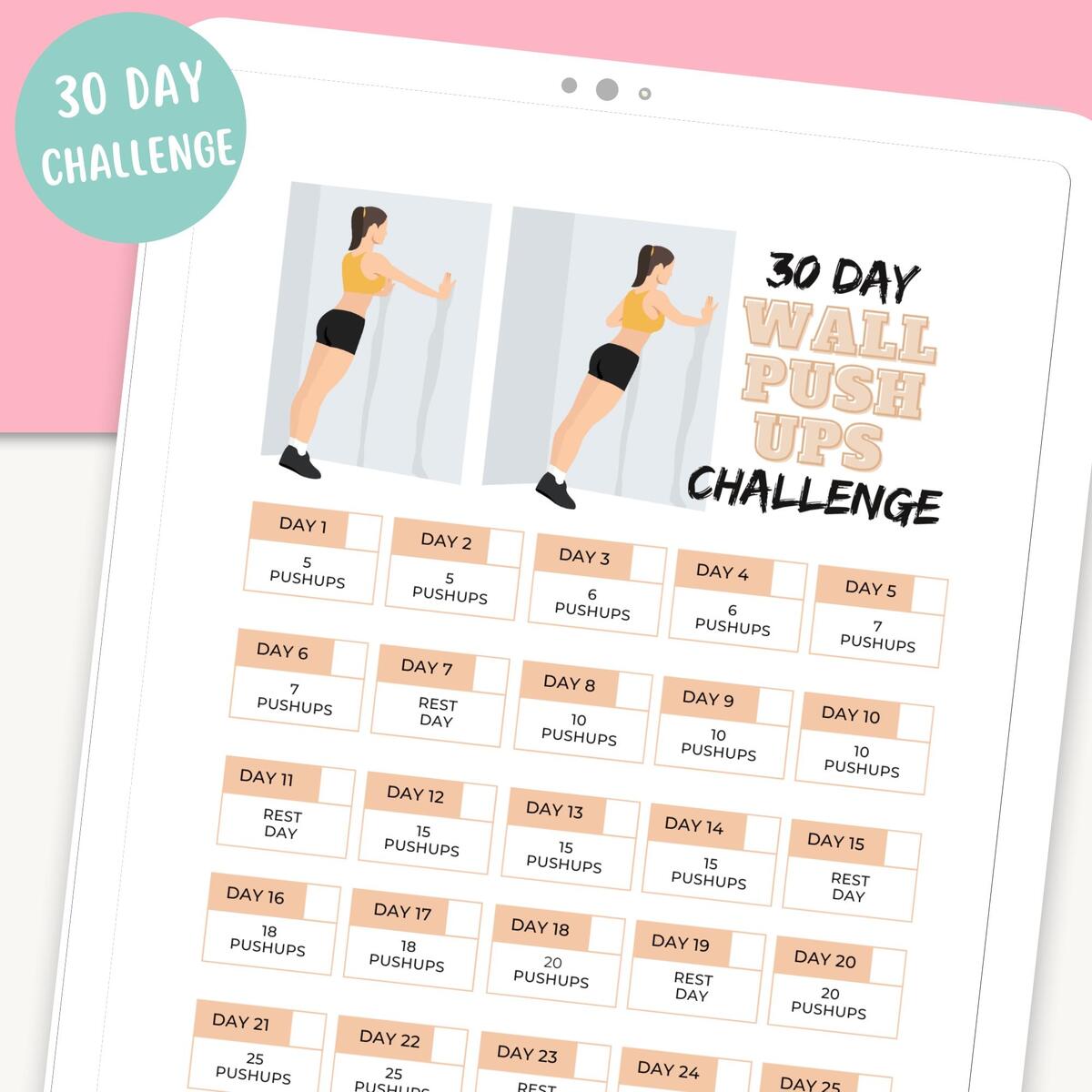 Build Upper Body Strength With A 30 Day Wall Push Up Challenge Printable Chart Digital Download 30 Day Fitness Challenge Etsy Build Upper Body Strength With A 30 Day Wall Push Up Challenge Printable Chart Digital Download 30 Day Fitness Challenge Etsy