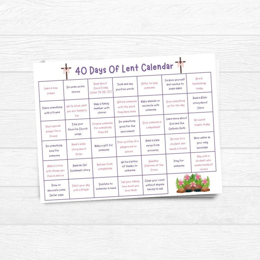 Buy Lent Activity Calendar For Kids Catholic Family Prayer Digital Download Online In India Etsy