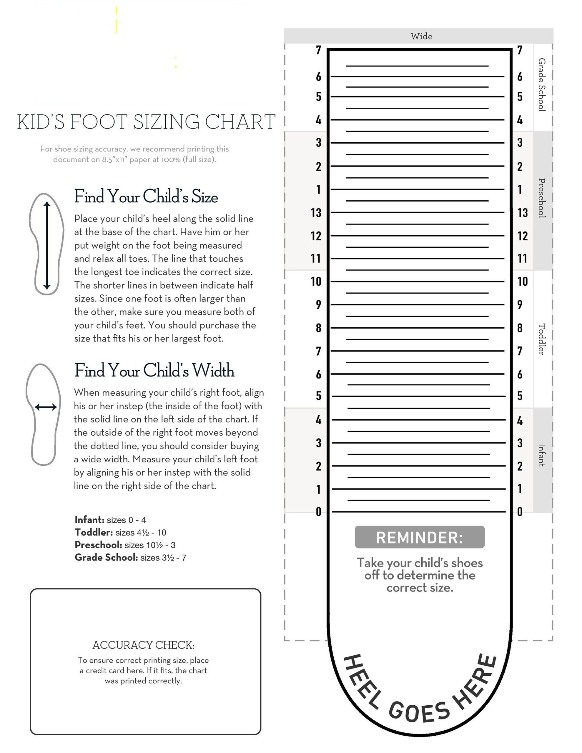 Chart Foot Measurement Tool Printable Tape Measure Foot Measurement Guide Foot Measurement Device For