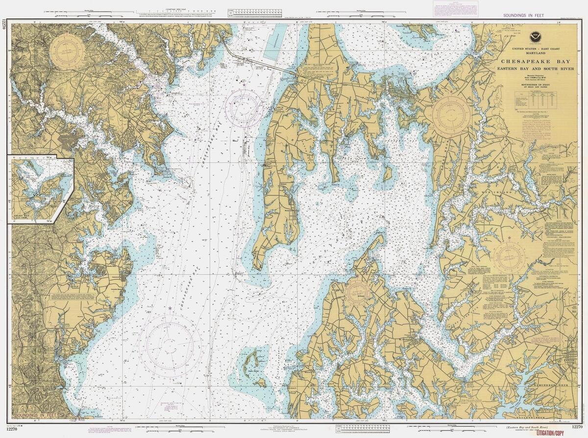 Chesapeake Bay Map Northern Part 1942 Nautical Chart Print Etsy