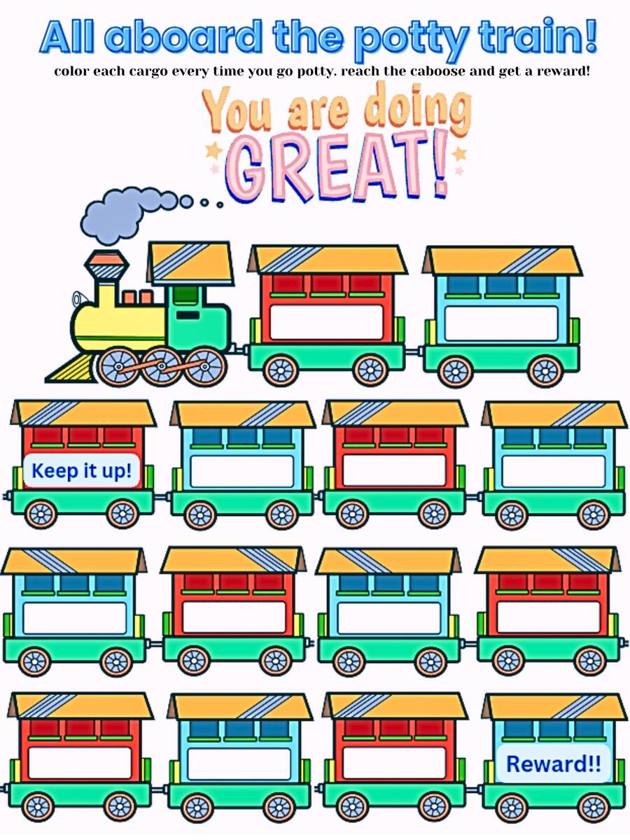 Choo Choo Train Potty Chart Etsy