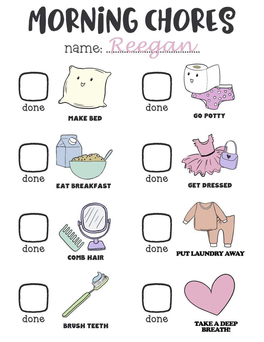 Printable Chore Chart Sincerely Sara D Home Decor DIY Projects