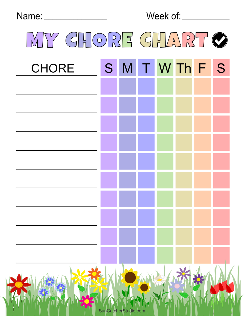 Chore Charts Printable Editable Daily Weekly Templates Free Printables Lettering SVG Files Tools Apps