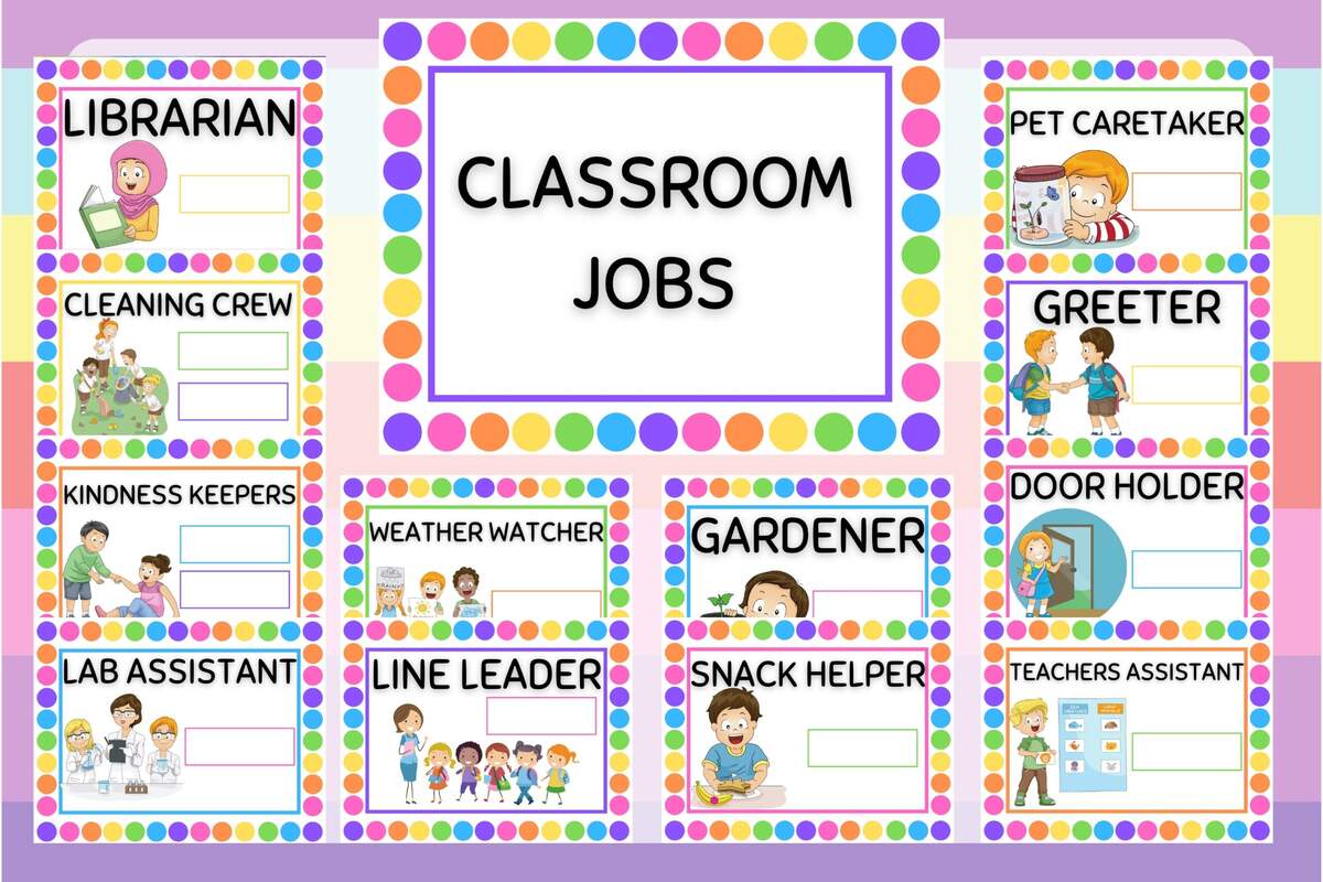 Classroom Job Chart For Your Home Daycare Childcare Preschool Or Classroom Instant Download And Print From Your Home Computer Etsy Classroom Job Chart For Your Home Daycare Childcare Preschool Or Classroom Instant Download And Print From Your Home Computer Etsy