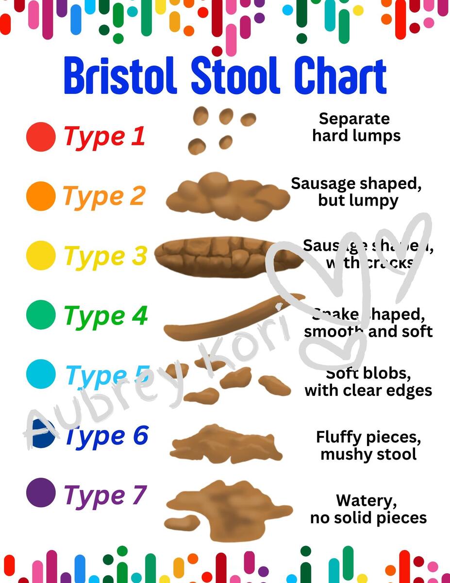 Colorful Kid S Bristol Stool Chart INSTANT DOWNLOAD Pediatrician S Office School Nursing Office Etsy