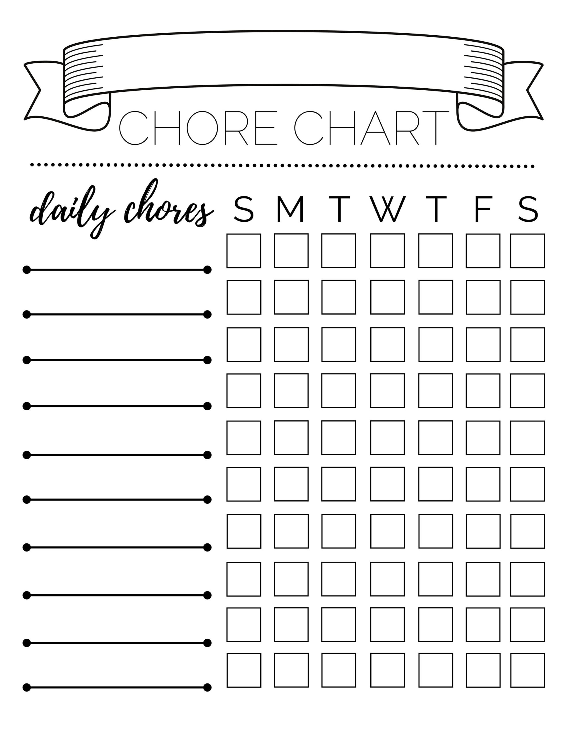 Daily And Weekly Chore Chart Chore Chart Kids Chore Chart Printable Kids Chore Chart Printable Kids Chore Chart Customized Chore Chart Etsy