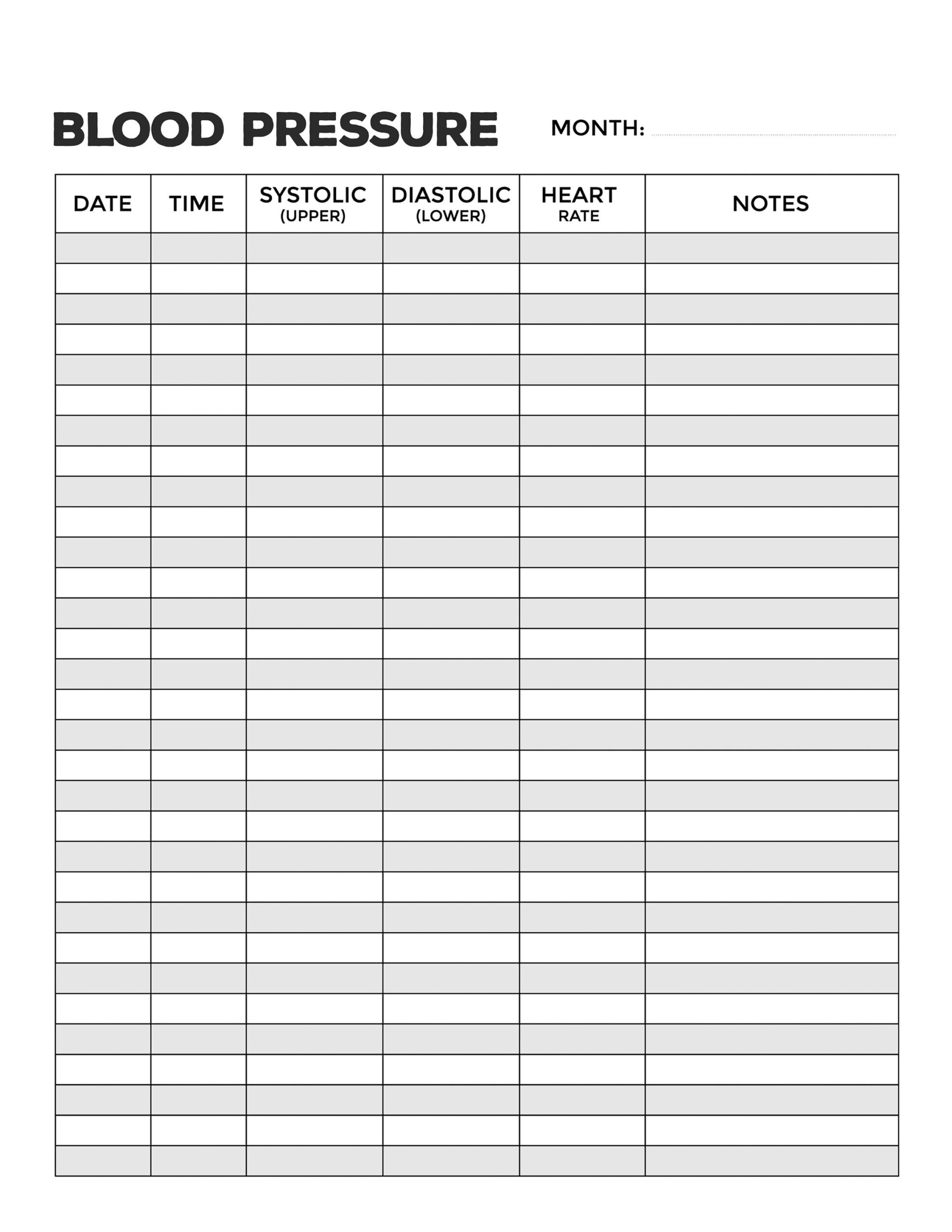 Daily Blood Pressure Sheet PDF High Blood Pressure Log Book Printable Blood Pressure Chart Hypertension Logbook Heart Rate Tracker Etsy