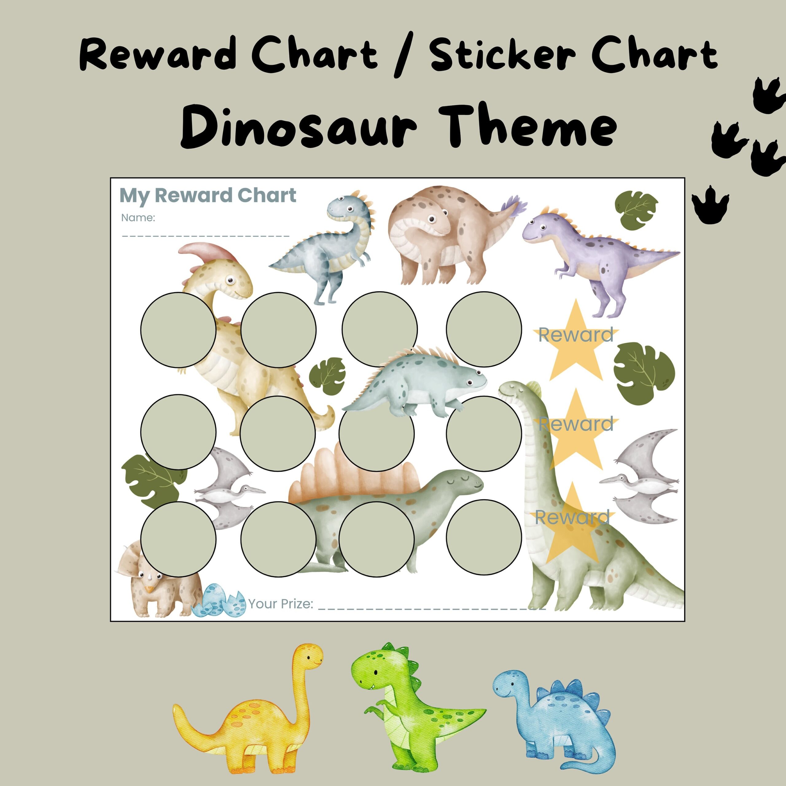 Chore Chart For Kids Printable Dinosaur Reward Behavior Responsibility Chart Editable Template Etsy