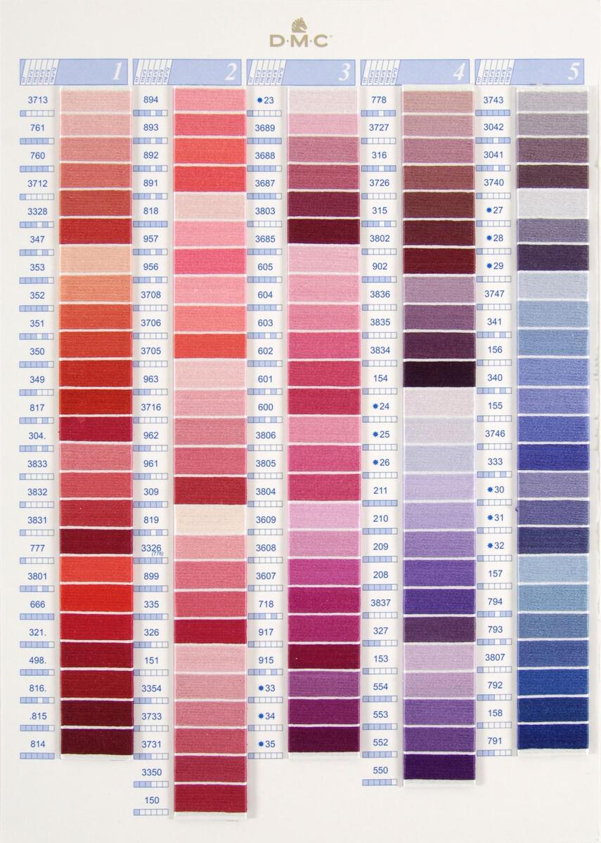 DMC Stranded Cotton Colour Chart Shade Card Stitchtastic Untitled 1