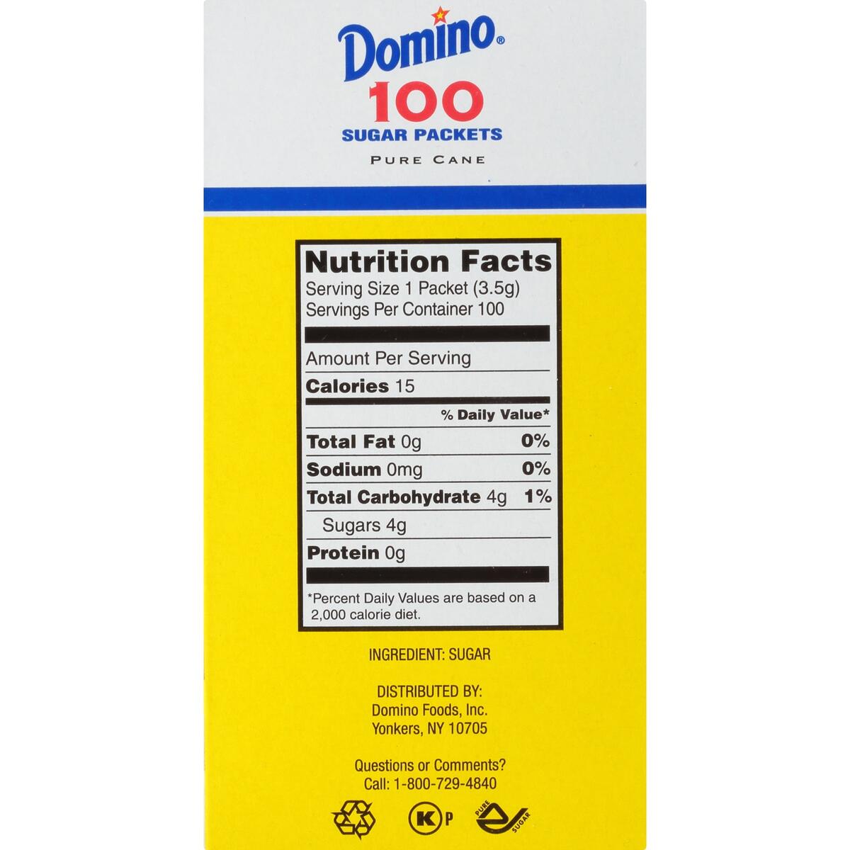 Domino Sugar Packets 0 1 Oz Packet 2 000 Carton Mastersupplyonline