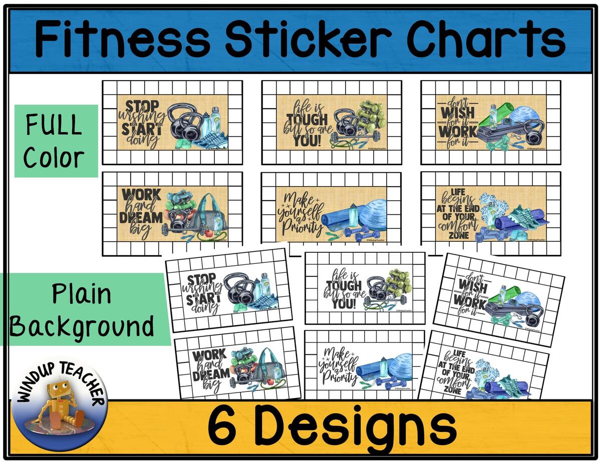 Exercise Fitness Sticker Charts Made By Teachers