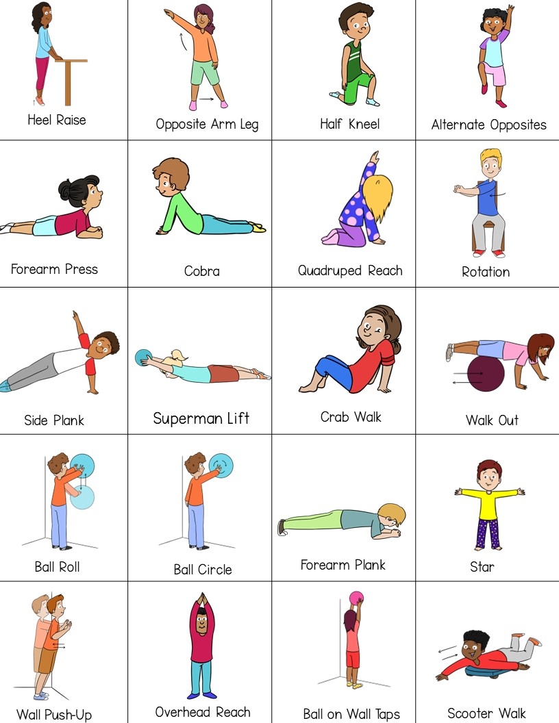 Exercise Visual Schedule Pink Oatmeal Shop