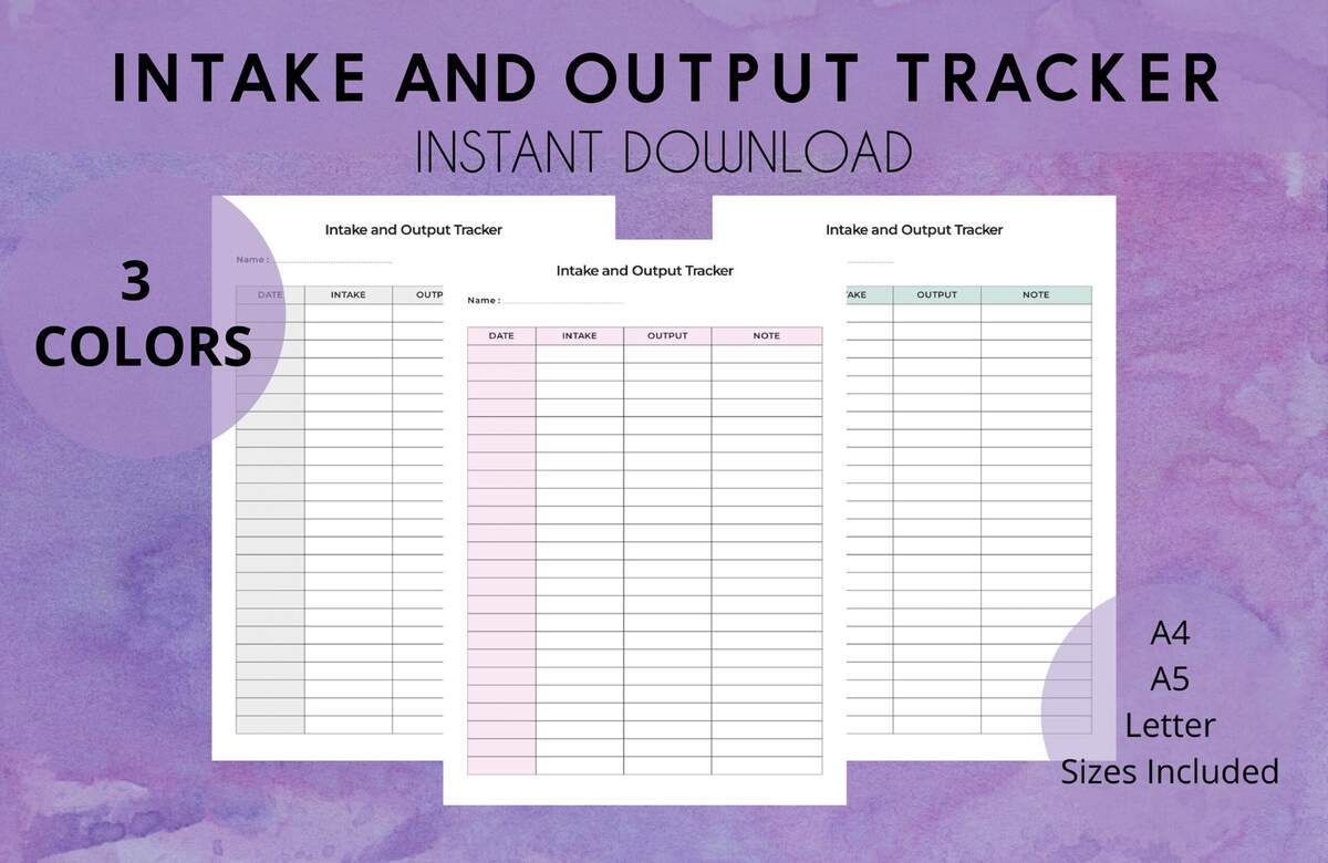 Fluids Intake And Output Record An Intake And Output Tracker Health Care Professionals Form Medical Binder Insert Etsy New Zealand
