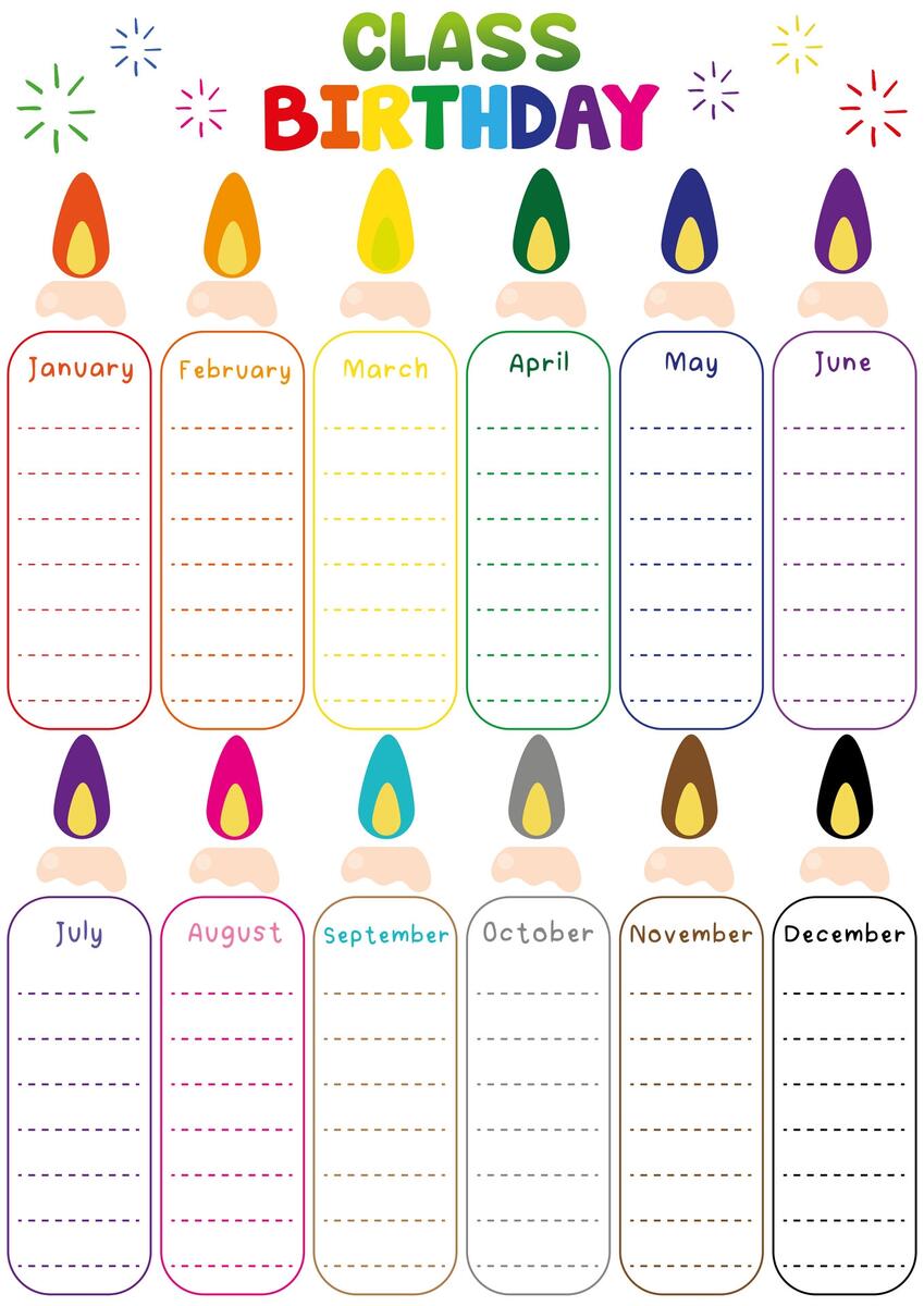 For Classroom Birthday Charts 10 Free PDF Printables Printablee