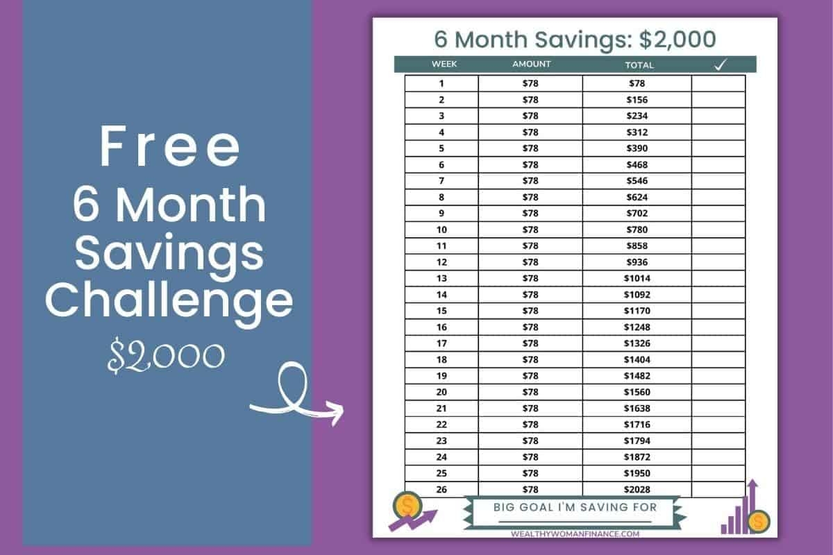 Free 6 Month Savings Challenge Build 6 000 In 2025 Start Today Wealthy Woman Finance