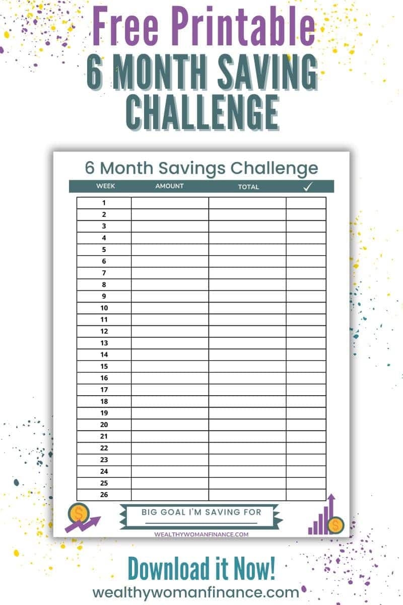 Free 6 Month Savings Challenge Build 6 000 In 2025 Start Today Wealthy Woman Finance