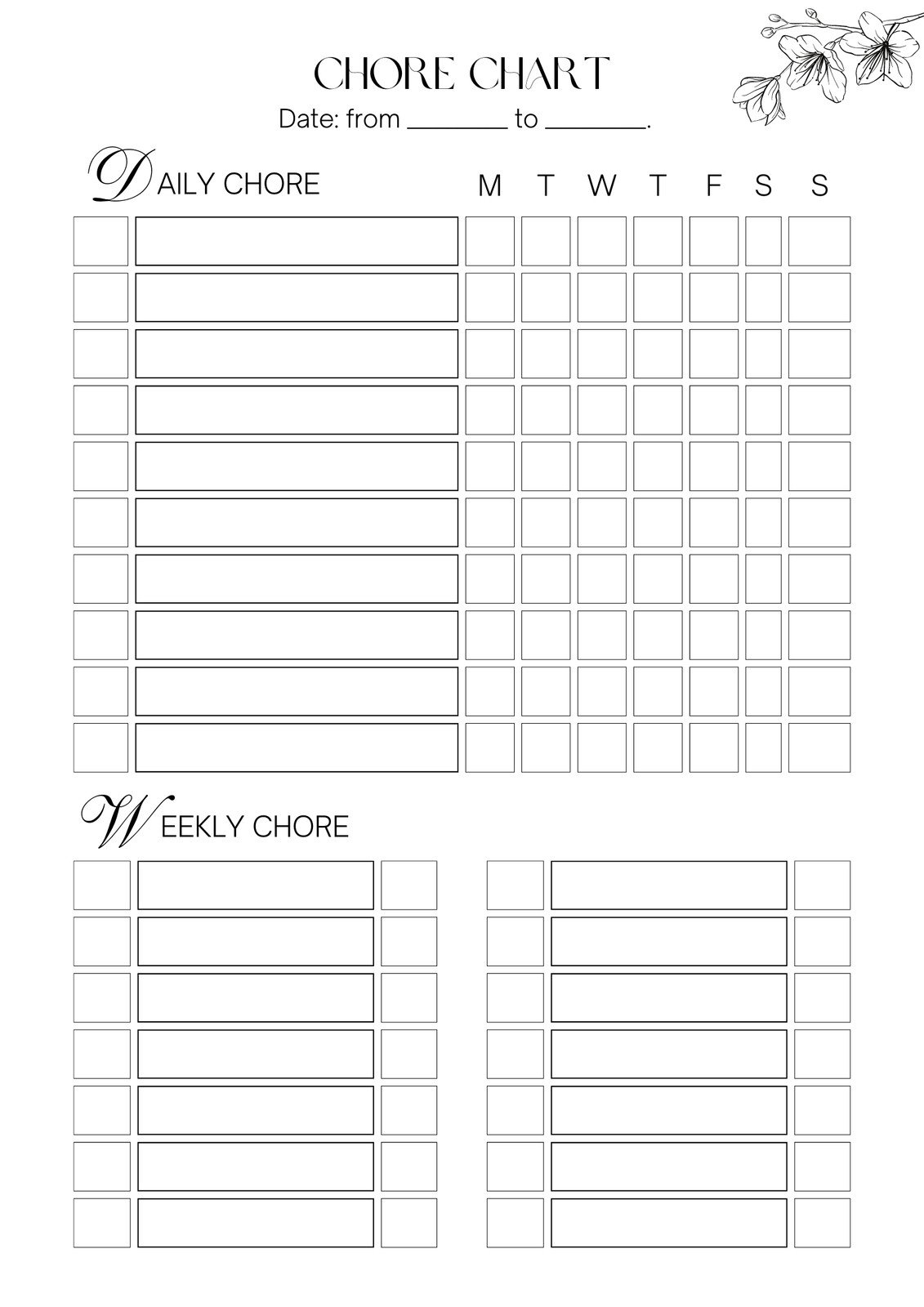 Daily And Weekly Chore Chart Chore Chart Kids Chore Chart Printable Kids Chore Chart Printable Kids Chore Chart Customized Chore Chart Etsy