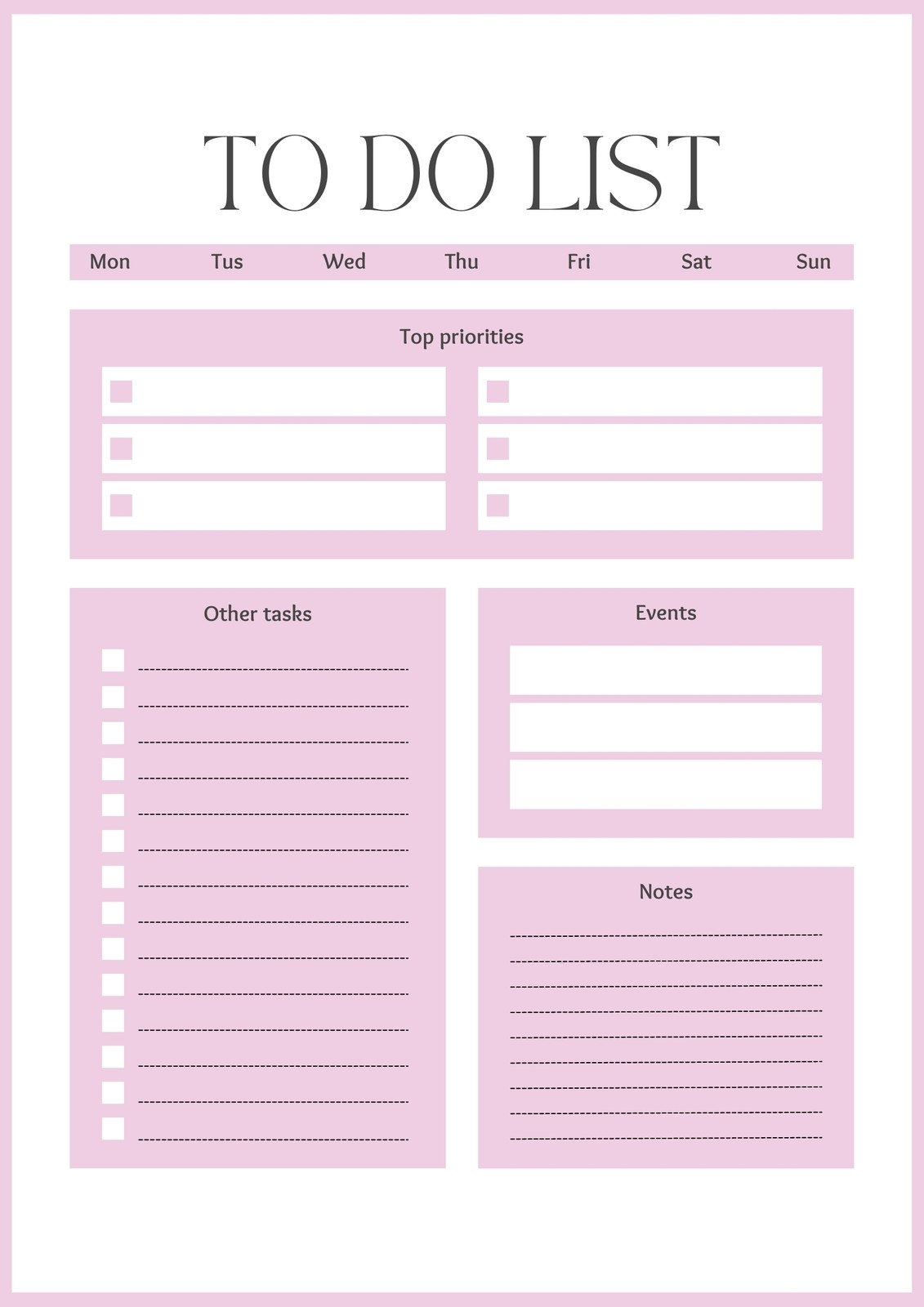 Free And Customizable To Do List Templates Free And Customizable To Do List Templates