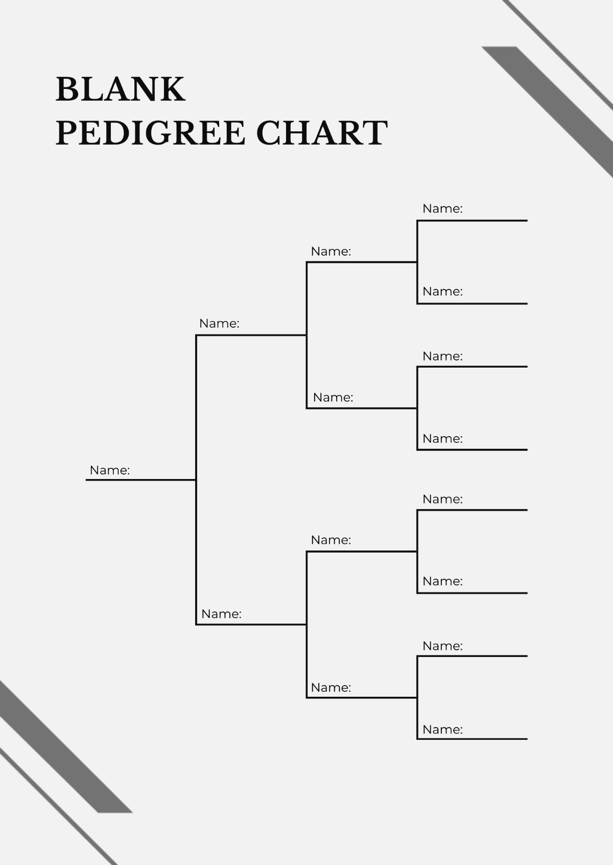 Editable Family Tree Chart 5 6 Generation Genealogy Template PDF Etsy