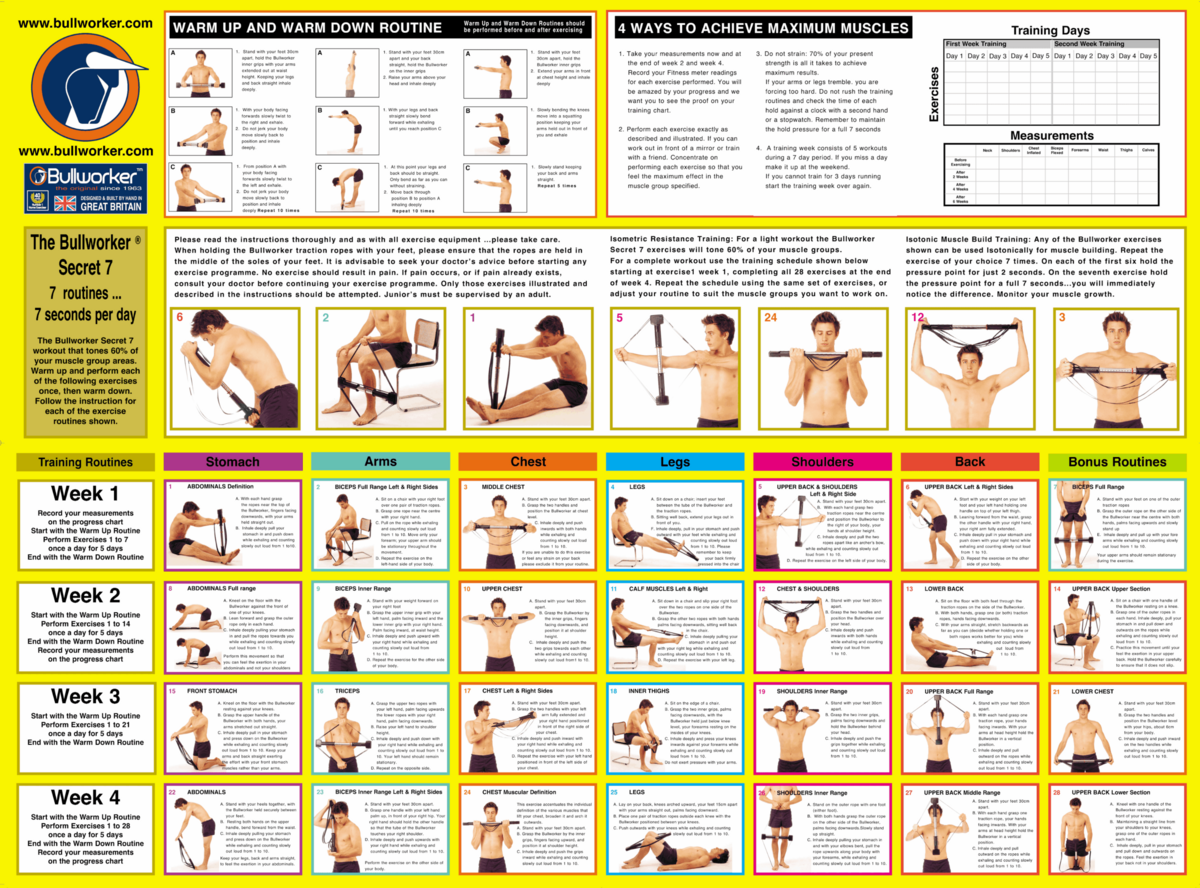 Free Bullworker Wallchart Isometric Exercise Training Planner Nick Litten IBM I AS400 ISeries Software Developer