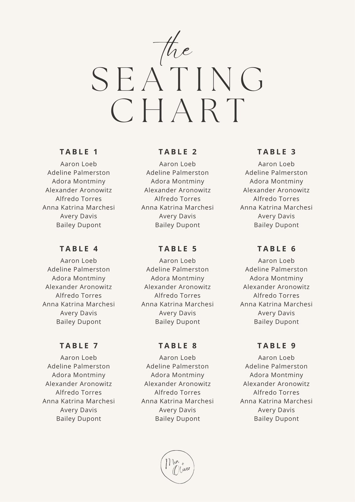 Free Custom Printable Seating Chart Templates Canva Free Custom Printable Seating Chart Templates Canva