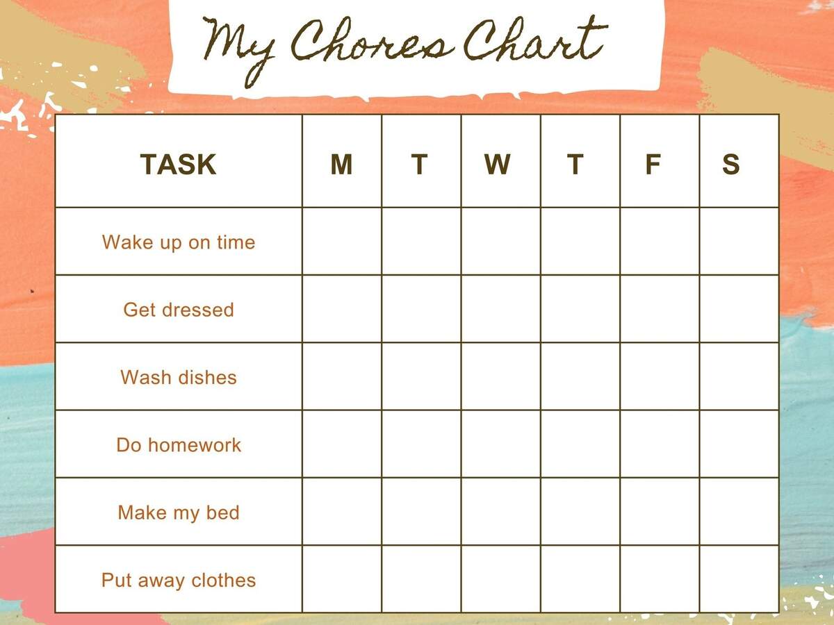 Free Customizable Chore Chart Templates To Print Canva Free And Customizable Chore Templates