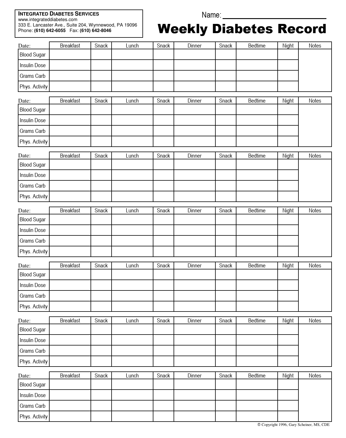 Free Printable Blood Sugar Chart Templates Log Forms PDF Excel
