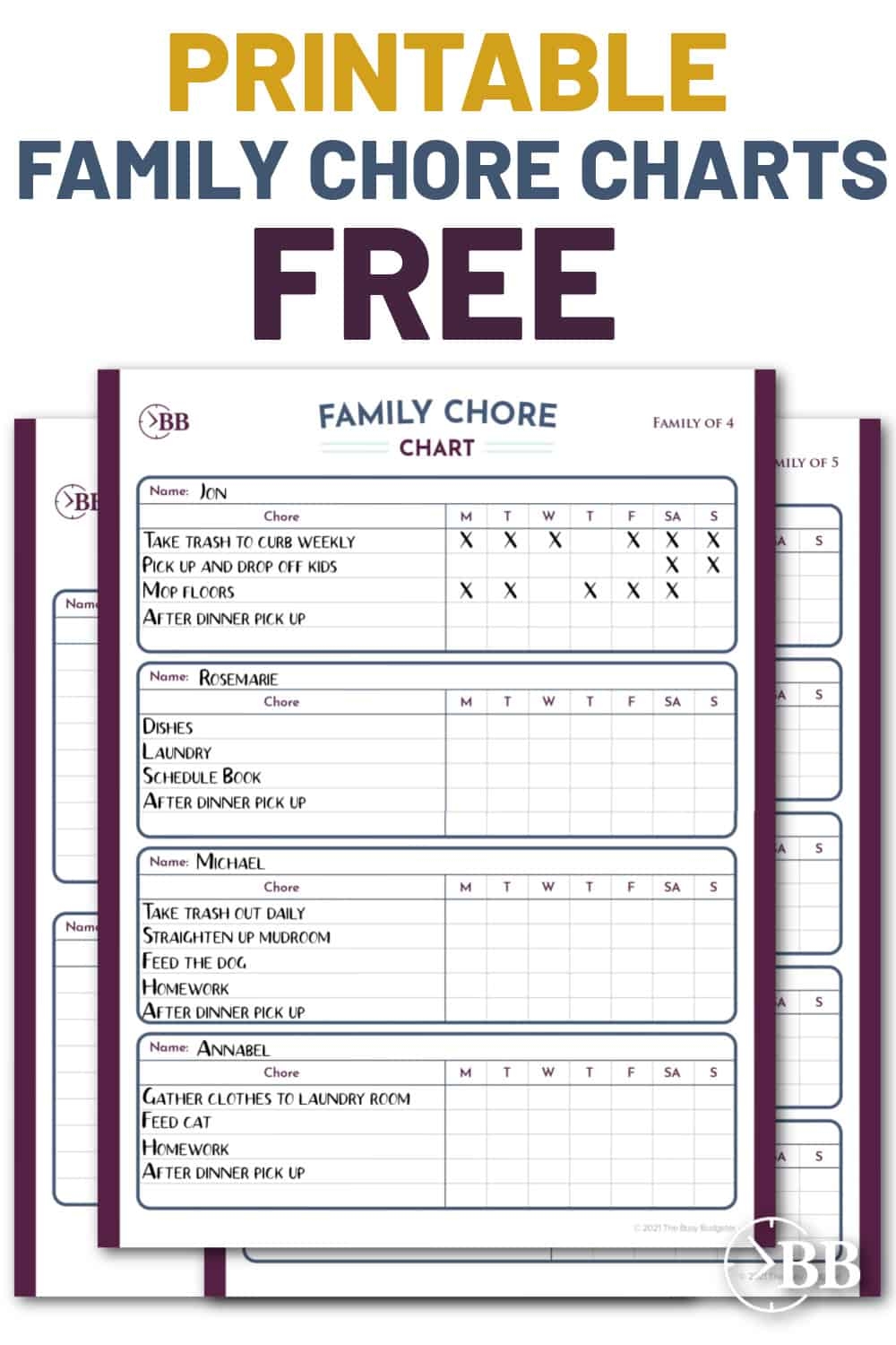 Family Chore Charts Free Printable My Uncommon Slice Of Suburbia