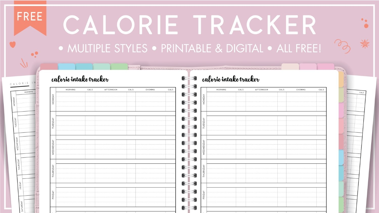 Monthly Calorie Tracker Printable A4 A5 US Letter PDF Download Etsy