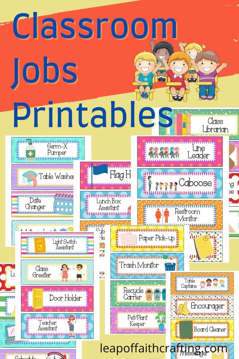Classroom Job Chart For Your Home Daycare Childcare Preschool Or Classroom Instant Download And Print From Your Home Computer Etsy