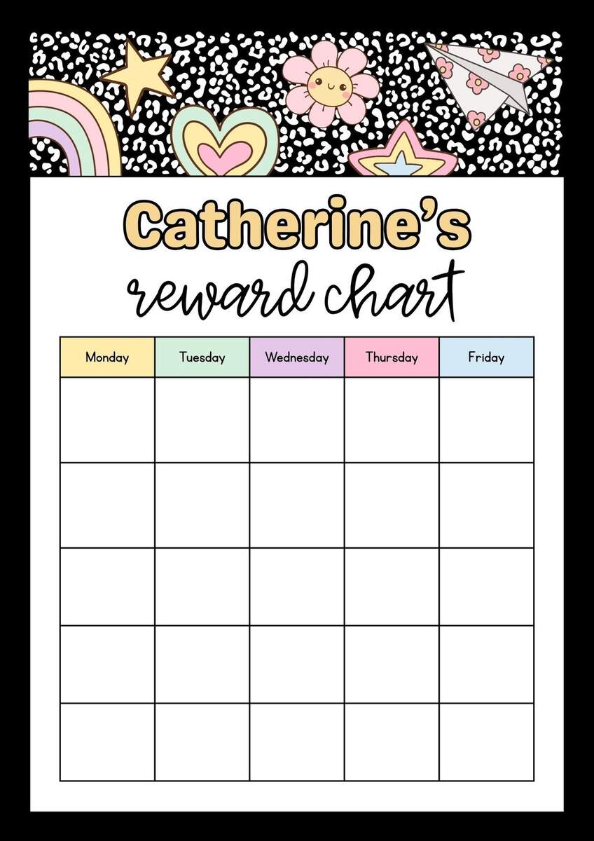 Free Printable Customizable Reward Chart Poster Templates Canva 22 Printable Reward Charts For Kids PDF Excel Word