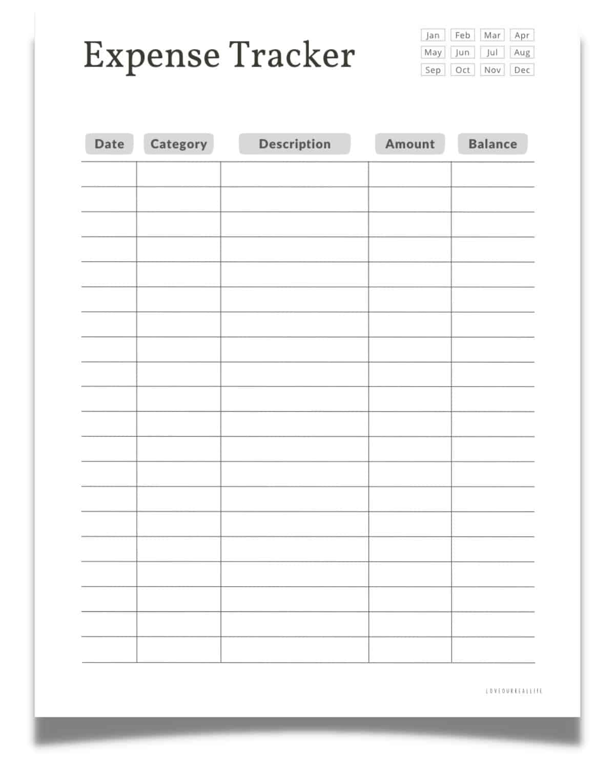 FREE Printable Expense Tracker Monthly Budget Trackers Love Our Real Life