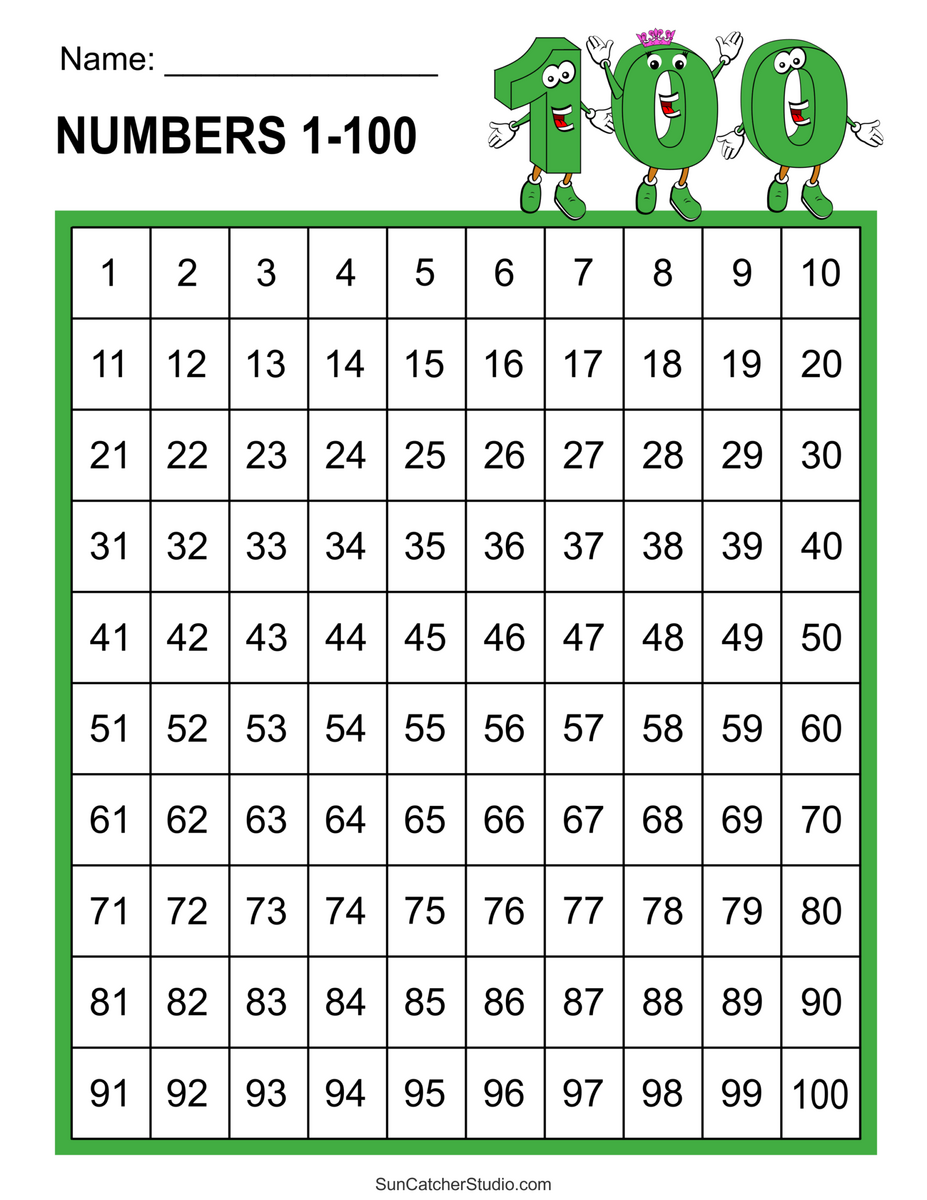 Free Printable Hundred Number Chart
